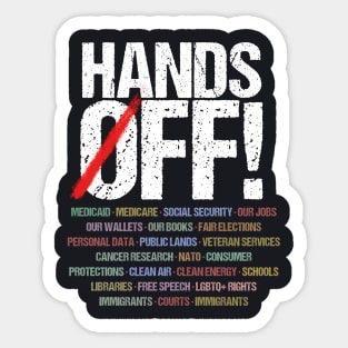 Hands Off Protest Sticker